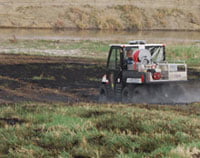 Firelite Atv Fire Rescue Transport Fighting Grass Fire In High River Alberta, Canada.