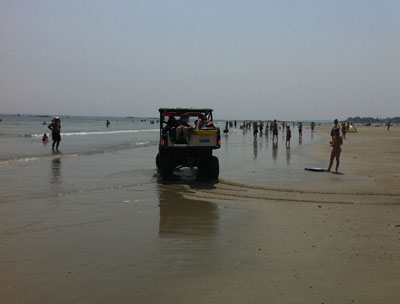 Ongoing beach rescue.
