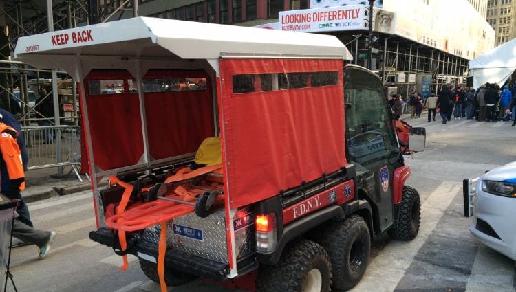A fire skid unit for the FDNY on a UTV.