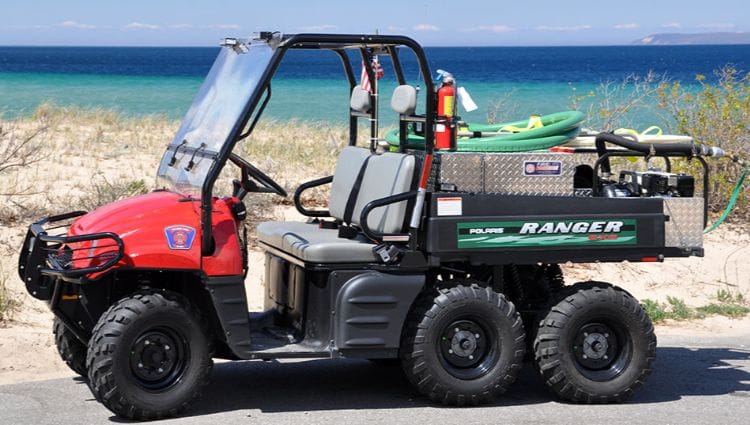 gator-utv-rescue-skids-parks-beaches-college Gator UTV rescue skid on the beach