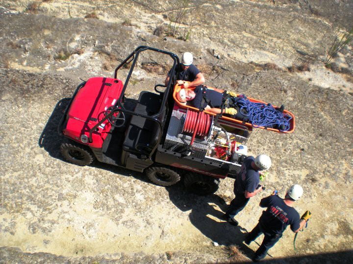Medical rescue of a hiker on training day.