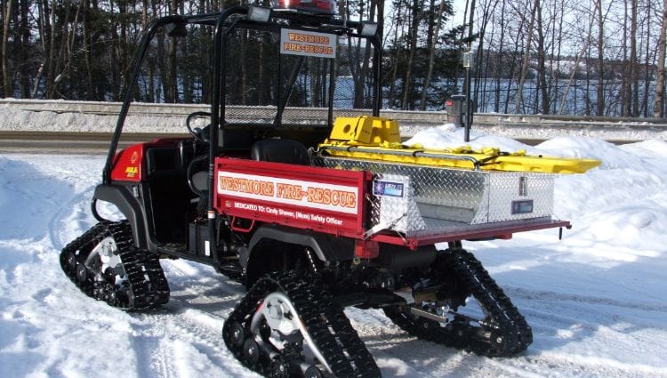 A Search And Rescue Utv Skid That Is Set Up For Snowy Regions
